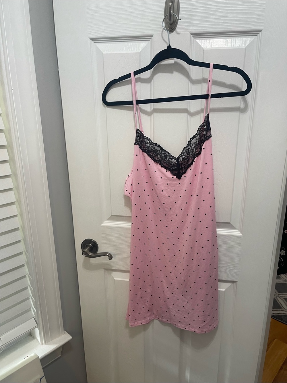 Pink Polka-Dot Lace-Trim Slip Chemise - Picture 10 of 10